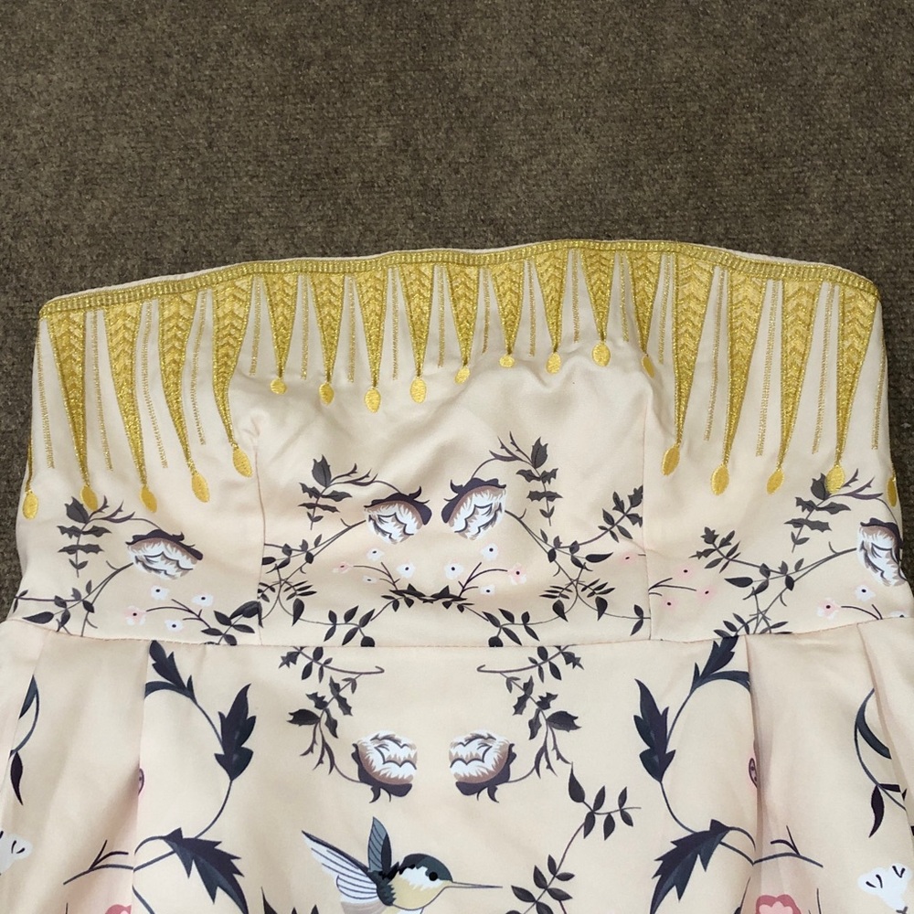 Vintage Dress Size 2 Cream Humming Bird Floral Print Embroidery - Picture 5 of 9